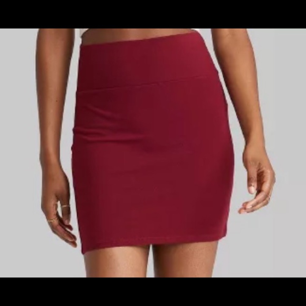 Brand New Charlotte Russe Bodycon Red Burgundy Pencil Skirt Size L